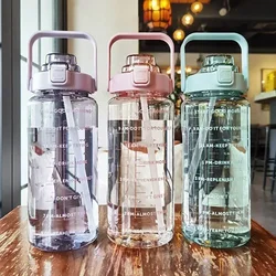 Botella de agua infantil portátil con pajita y gran capacidad