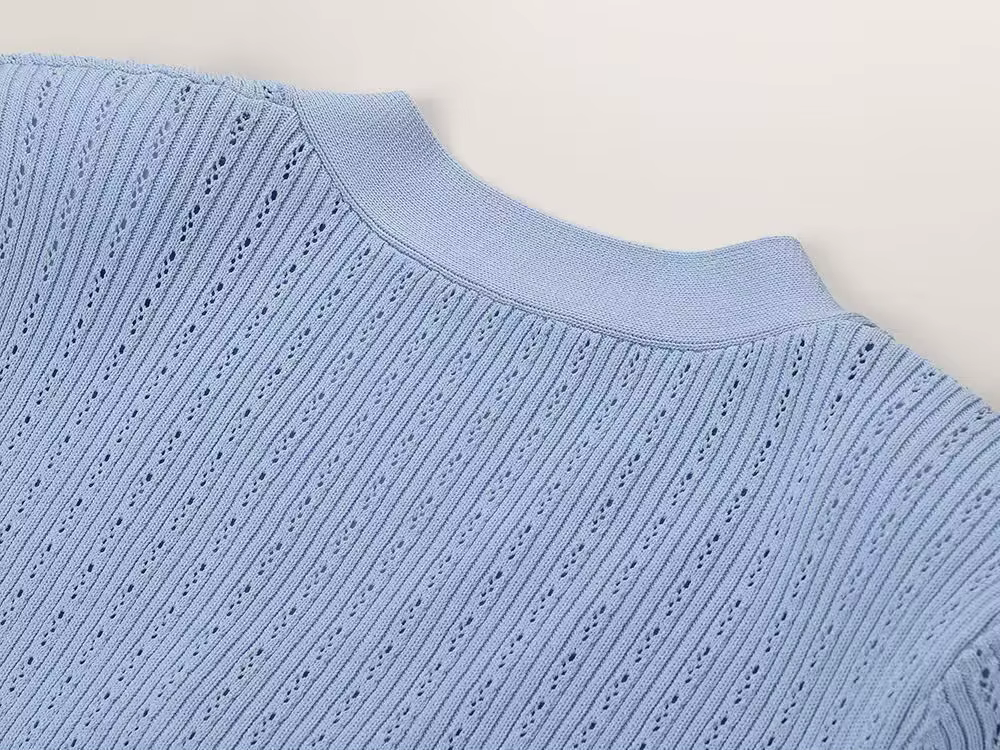 Conjunto de otoño francés: top de punto ajustado y falda sirena - imagen 3
