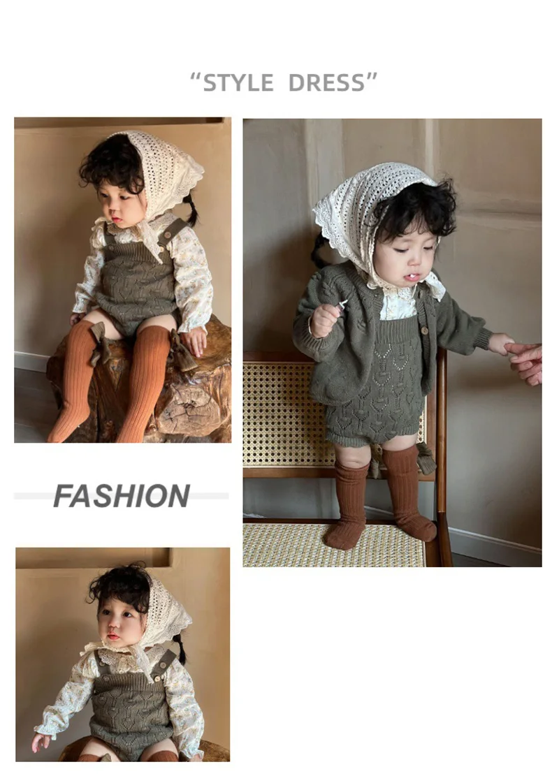 Conjunto de suéter y mono para bebé
