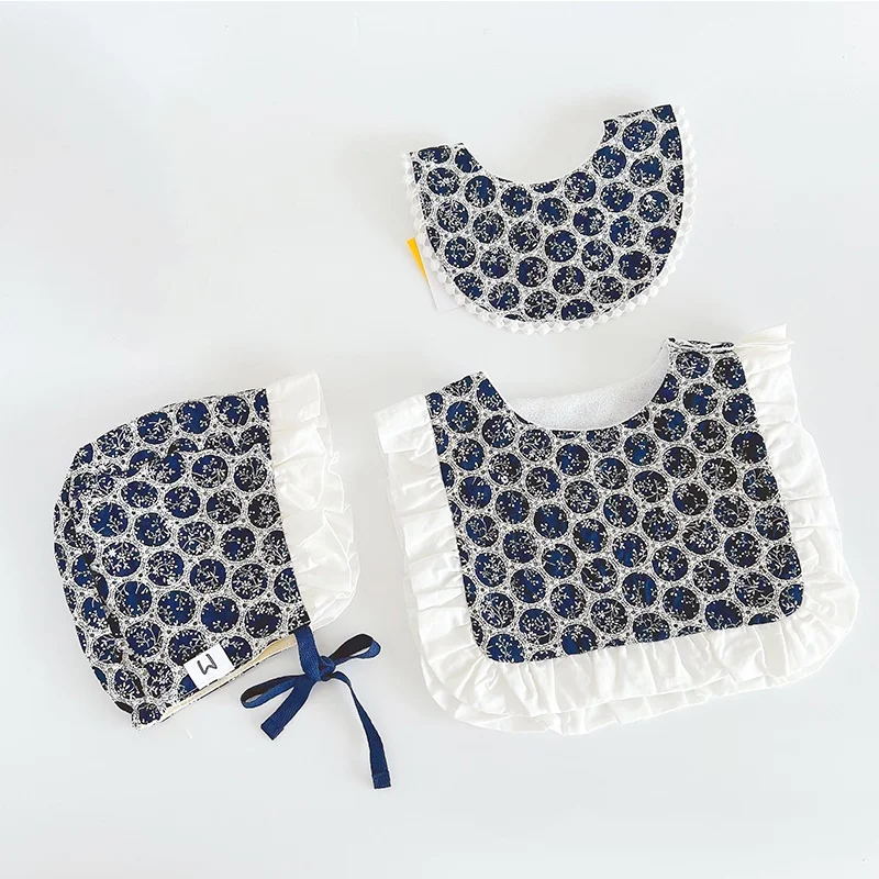 Conjunto babero algodón bebé 0-2 años con jersey, sombrero y toalla
