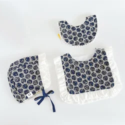 Conjunto babero algodón bebé 0-2 años con jersey, sombrero y toalla