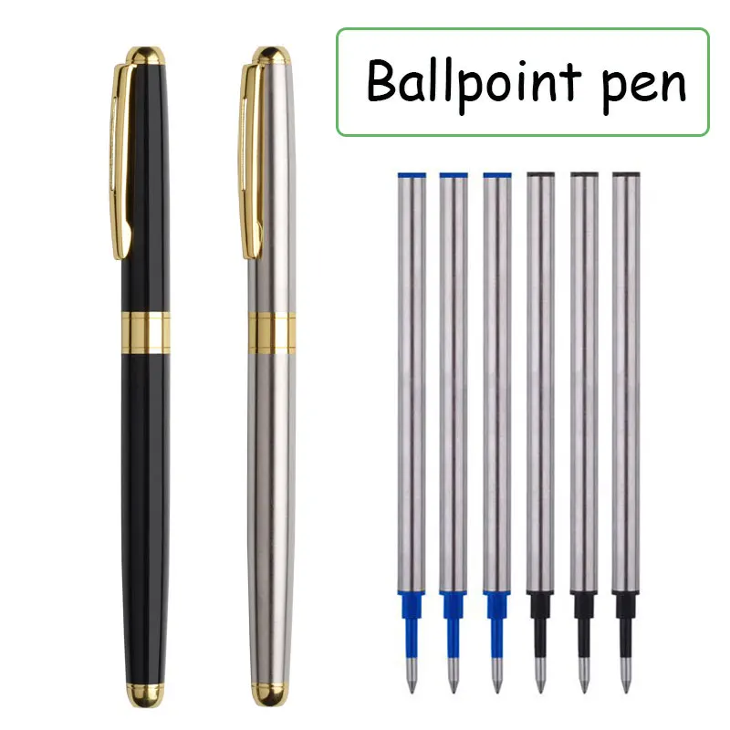 Bolígrafo de acero inoxidable recargable para oficina y firma