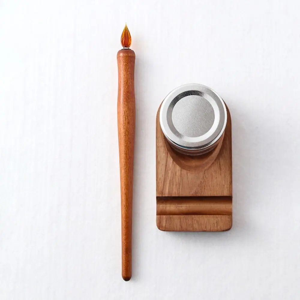Soporte de madera para plumas de caligrafía, recipientes de tinta - imagen 4