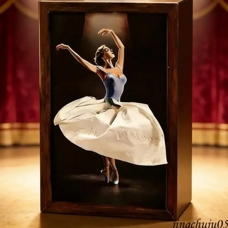 K2WE caja de pañuelos en madera con bailarina estilo ballet artesanal - imagen 2