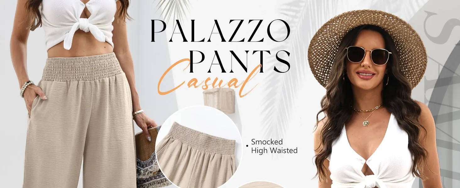 Pantalones de tiro alto con pernera amplia