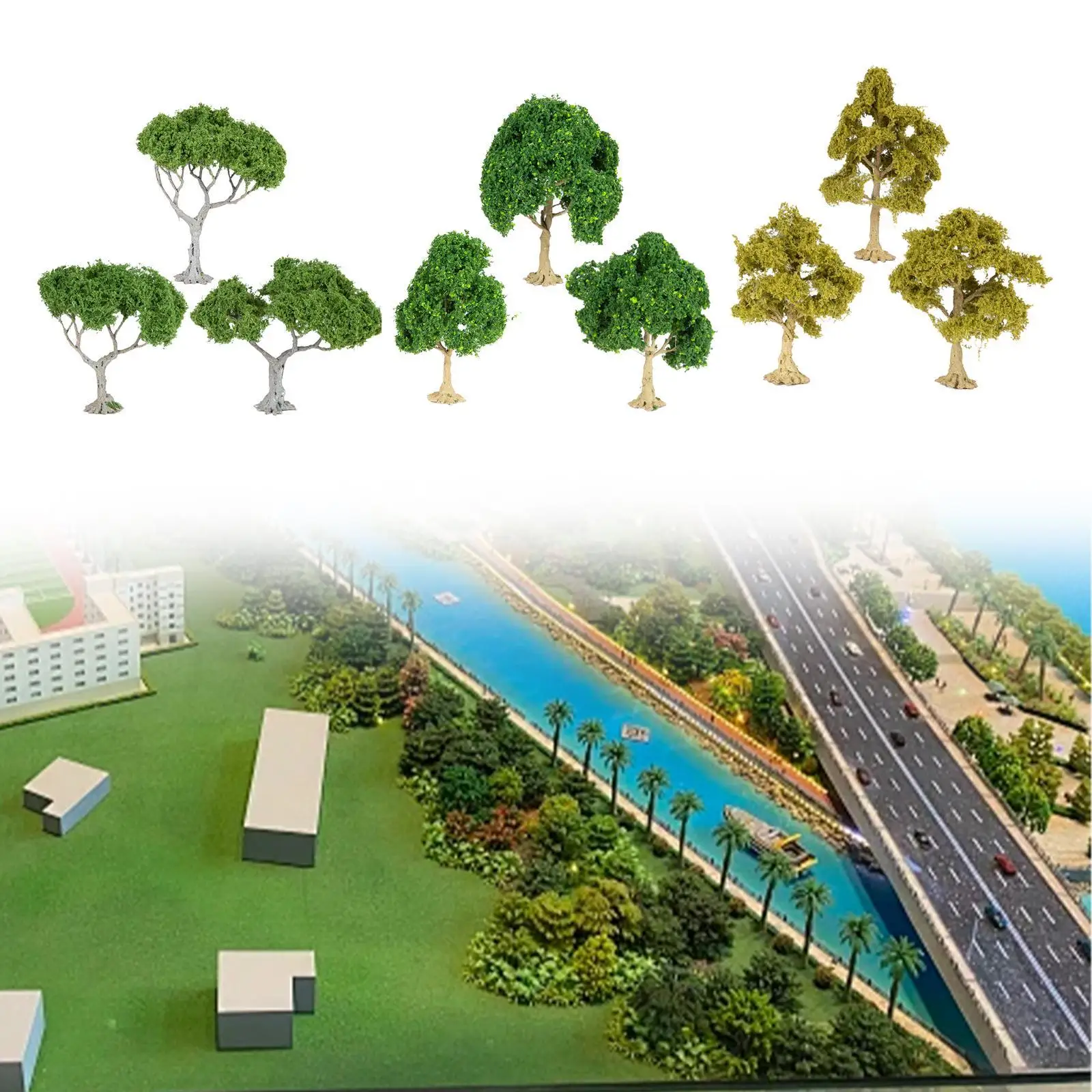 Detalle realista de árboles en miniatura