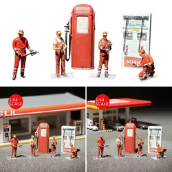 Gasolinera en miniatura de resina para coches a escala manualidades