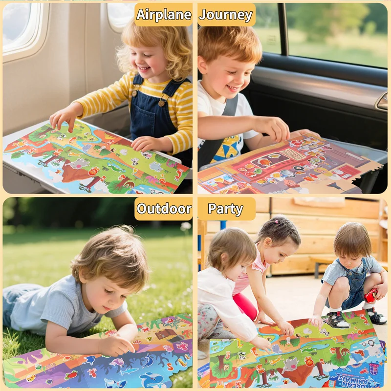Autocollantes reutilizables para rearmar escenas