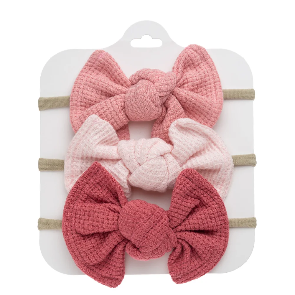 Diademas para bebe: lazos de ganchillo, bandas elasticas de nailon