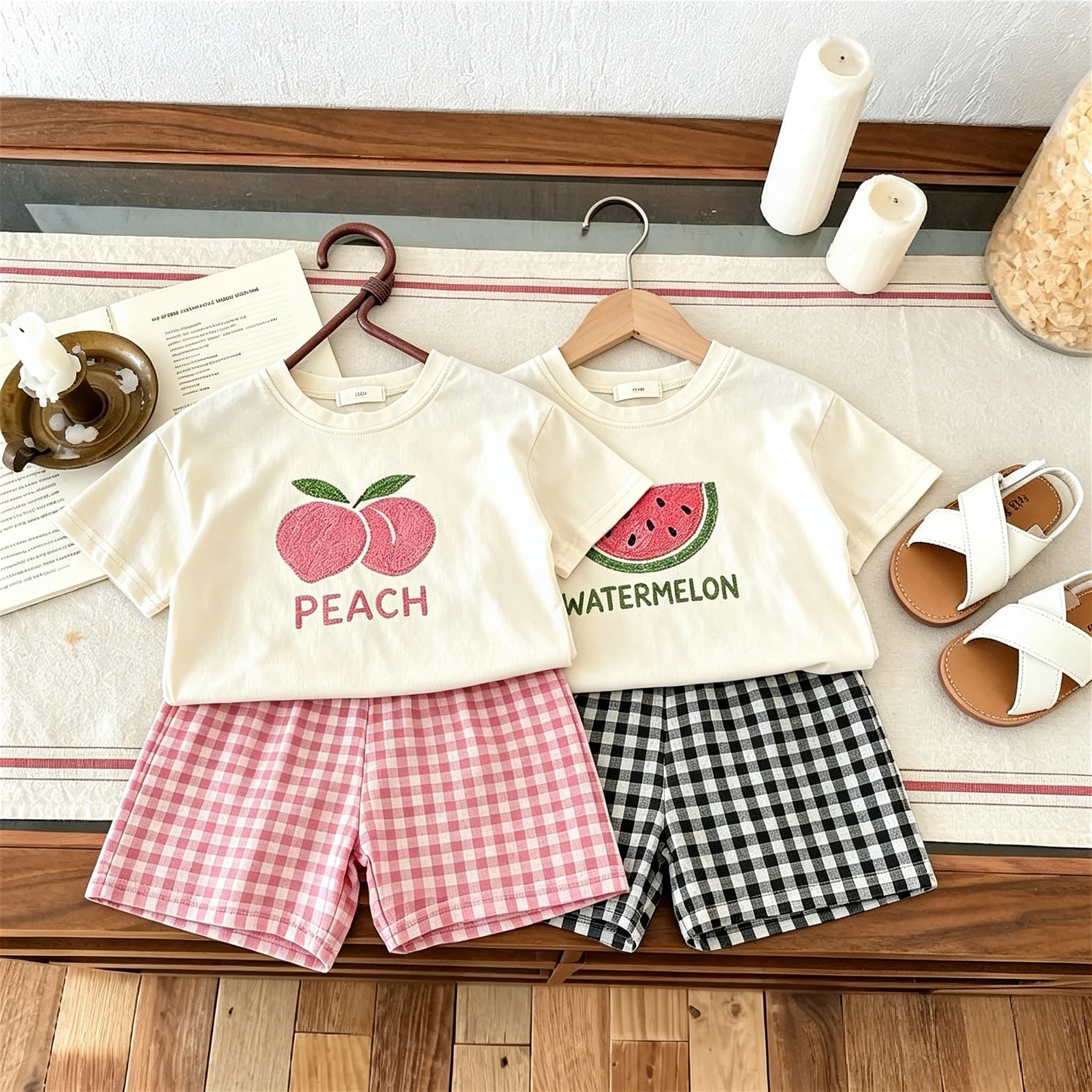 Conjunto de verano camiseta estampado de frutas para niños - imagen 5