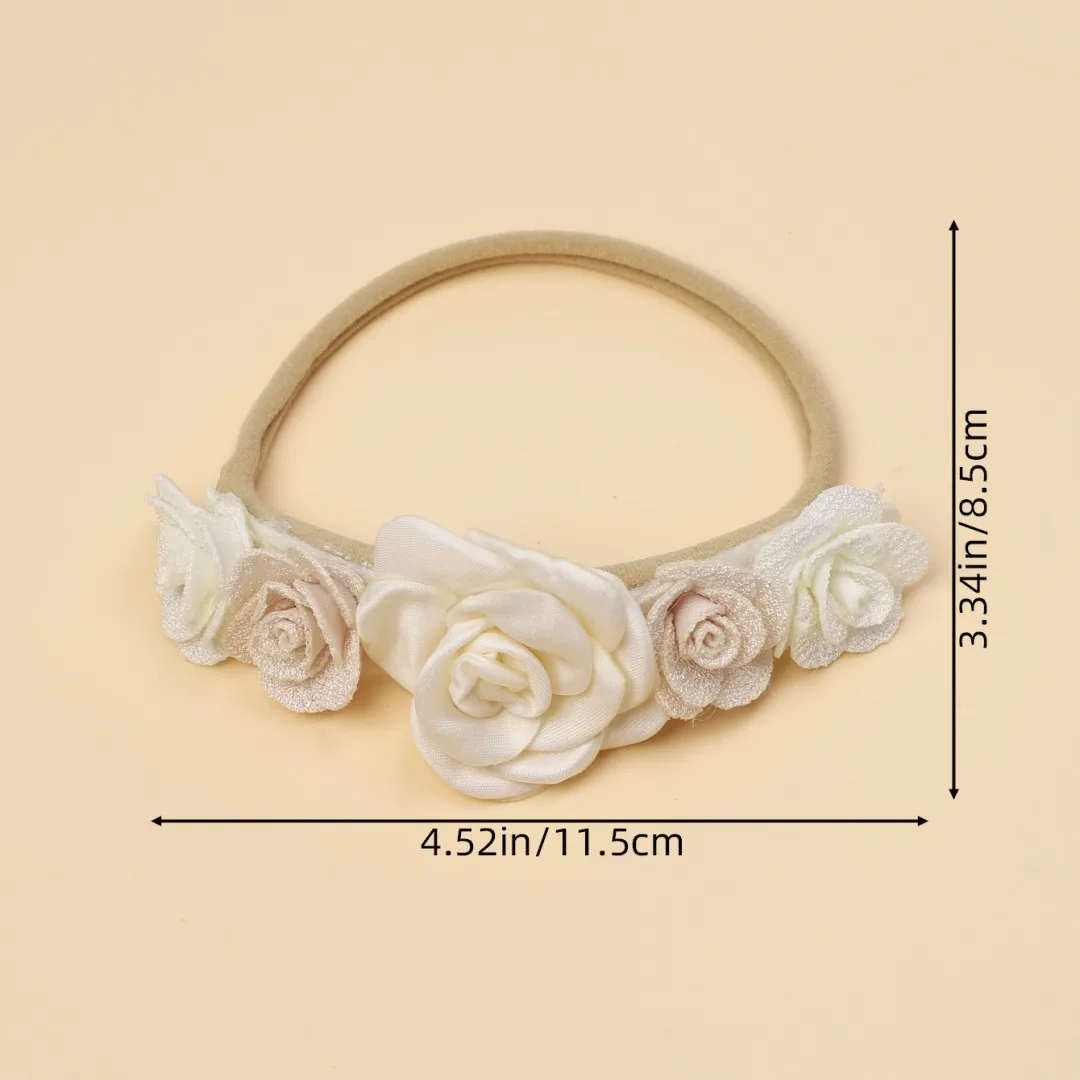 Diadema elástica para bebé recién nacida con estampado floral - imagen 3