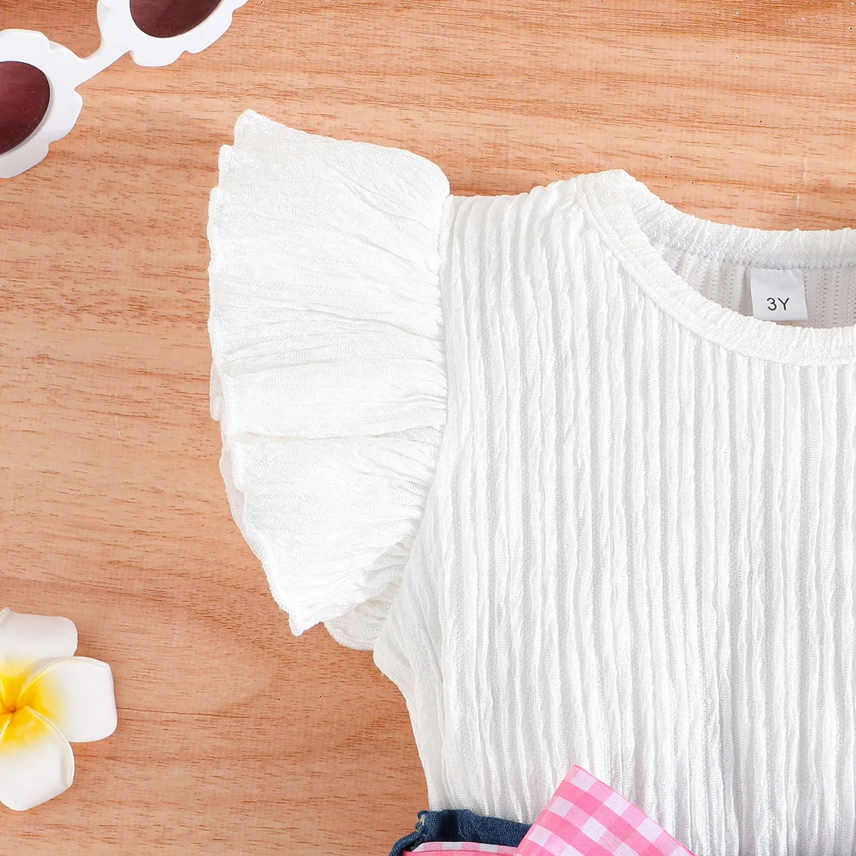 Conjunto de verano para niña: camiseta blanca sin mangas y vaquero - imagen 3
