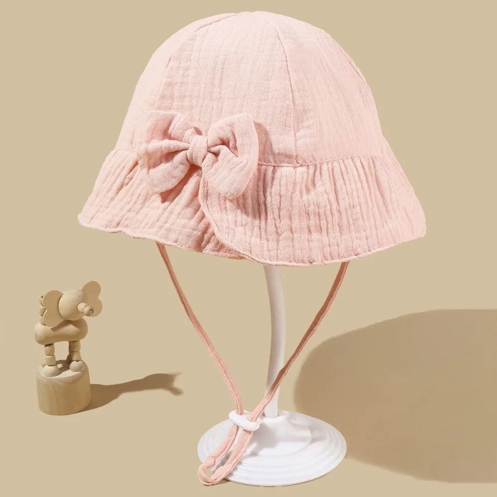 Gorro pescador de bebé con lazo ajustable estilo princesa, verano - imagen 3