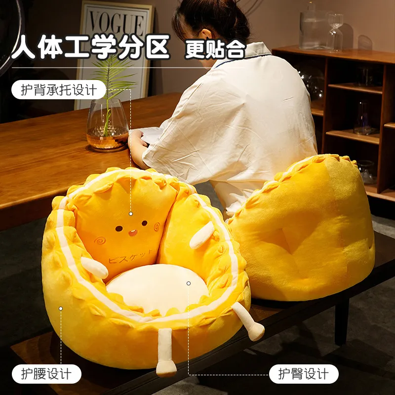 Cojín infantil de felpa para silla – Diseño galletas amarillas - imagen 5