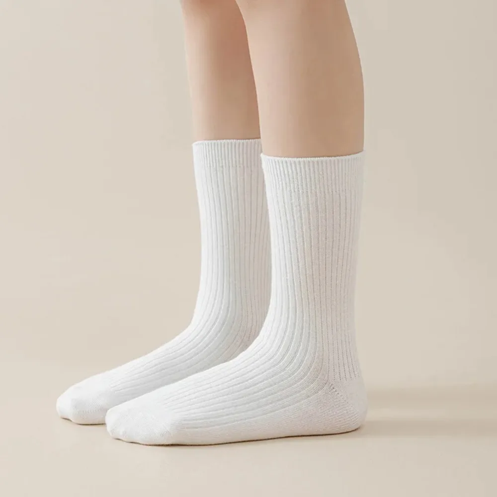 Calcetines altos de algodón marrón chocolate para niños – doble costura - imagen 5