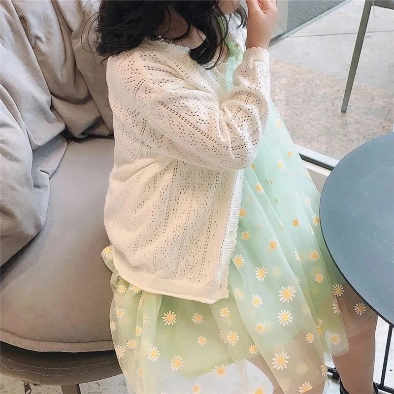 Cardigan de algodón fino con protección solar para bebé niña - imagen 4