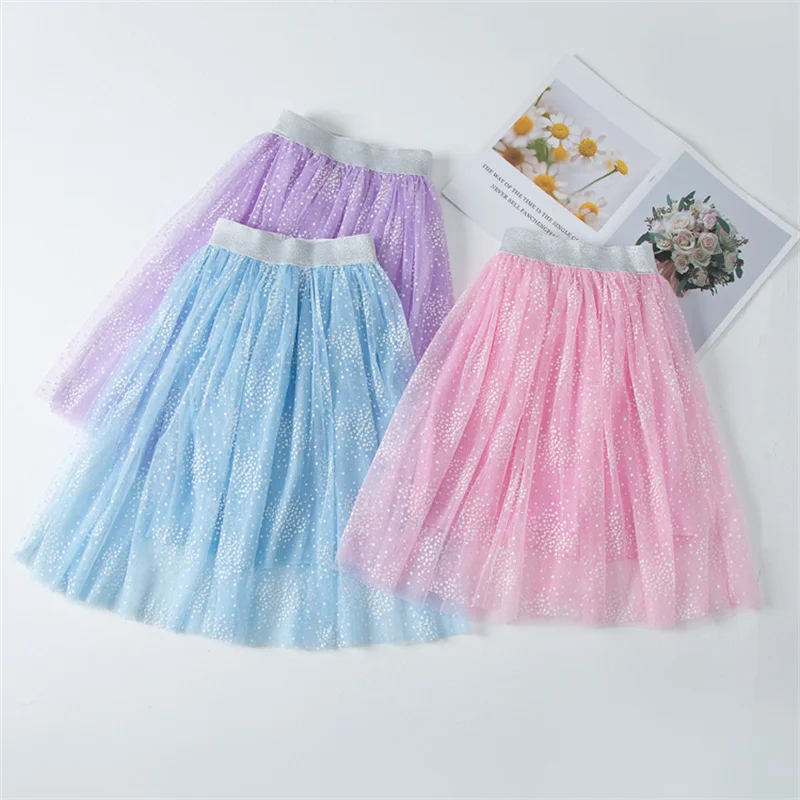 Falda de gasa con encaje para niña – Ideal bodas y comuniones - imagen 2