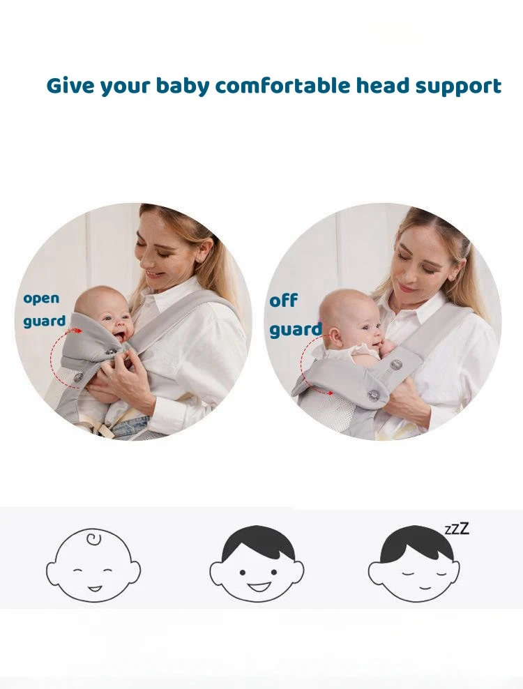 Portabebés ergonómico frontal para recién nacido con soporte lumbar - imagen 2