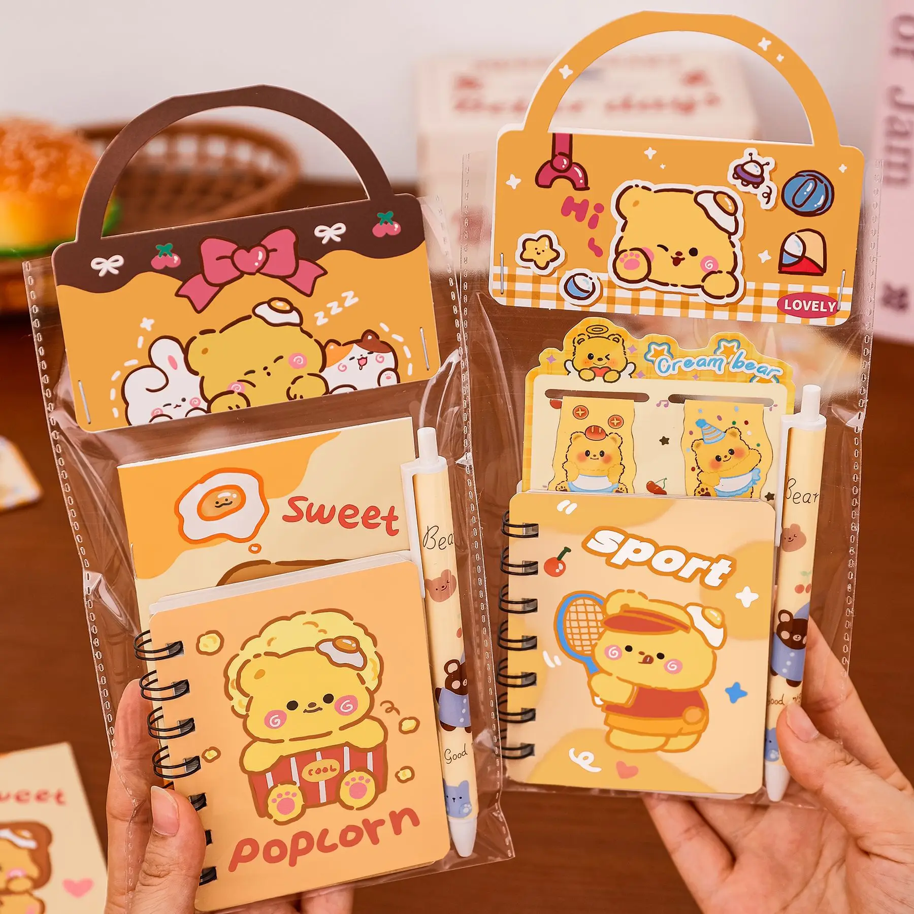 Juego de papelería Capybara Kawaii con bolso dibujos animados