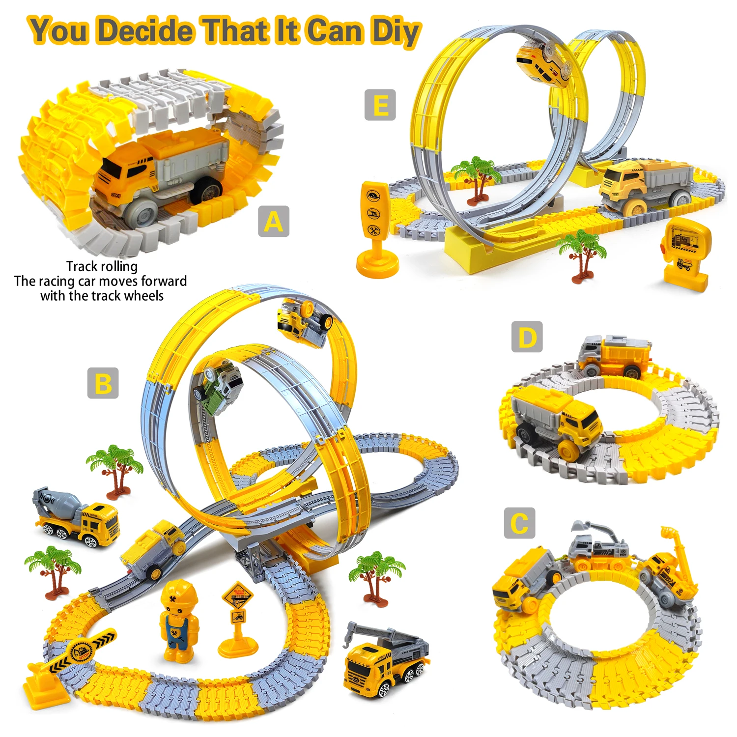 Pista eléctrica para niños de ingeniería: vía con coche y tren - imagen 3