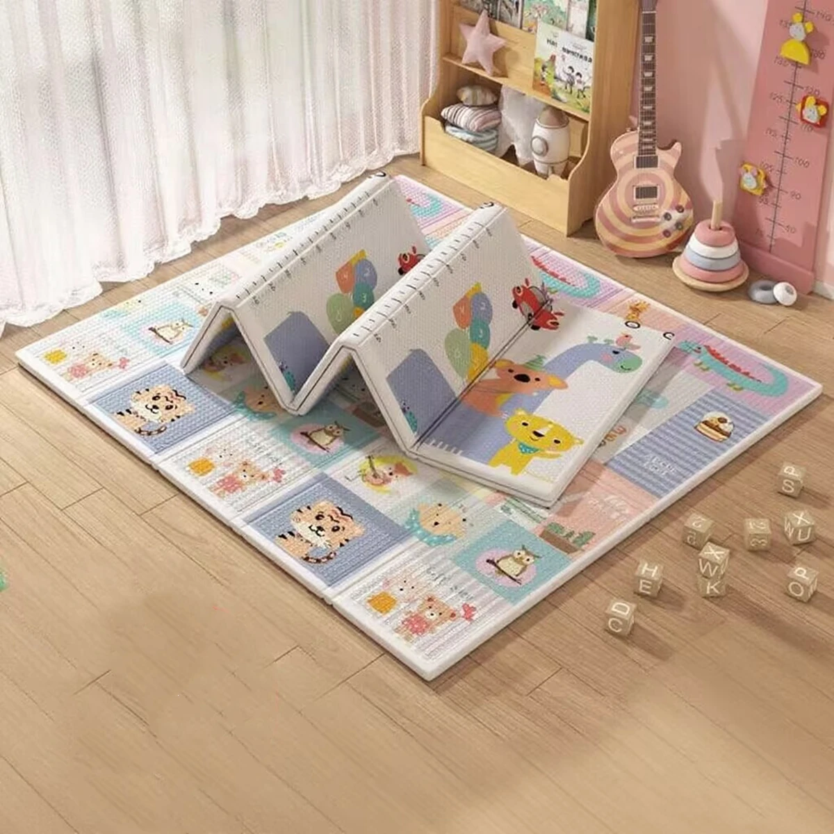Alfombra de juegos plegable educativa no tóxica para bebés - imagen 3
