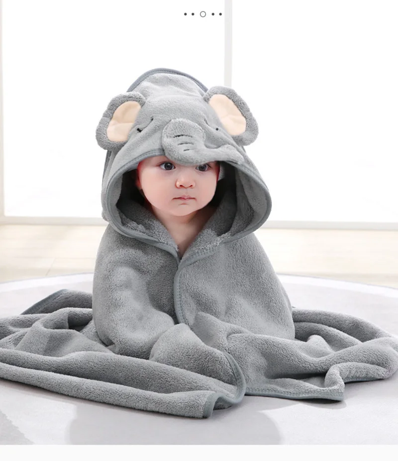 Toalla de baño con animales para niña