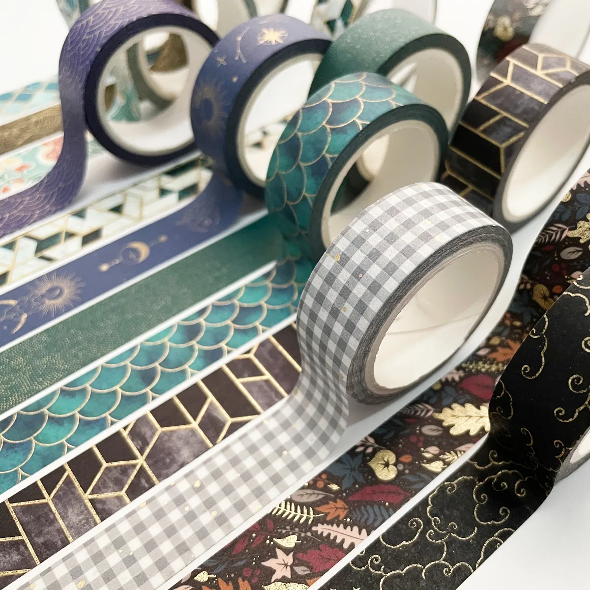 Cinta washi bronce geométrica para manualidades infantiles - imagen 5