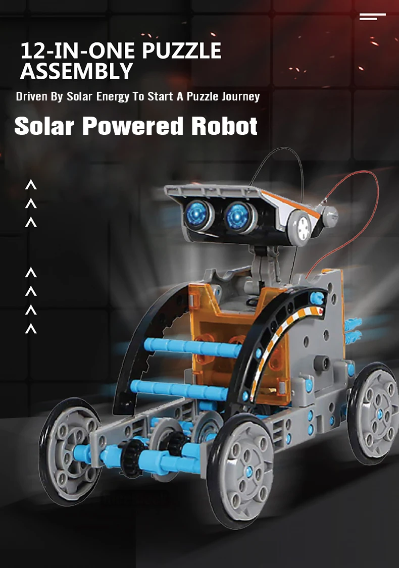 Robot solar educativo 12 en 1 en configuración terrestre