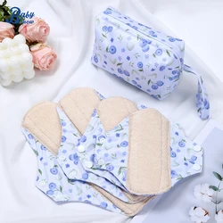 Set 4 unidades: mini bolsa húmeda y compresas lavables para mamá