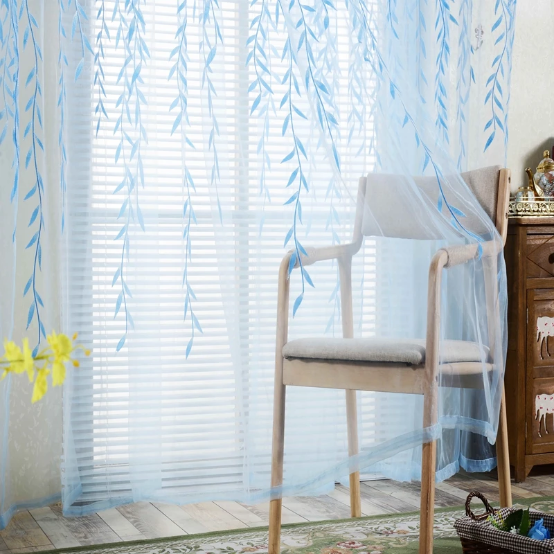 Cortinas de hilo jacquard con diseño mimbre – decoración chic - imagen 3