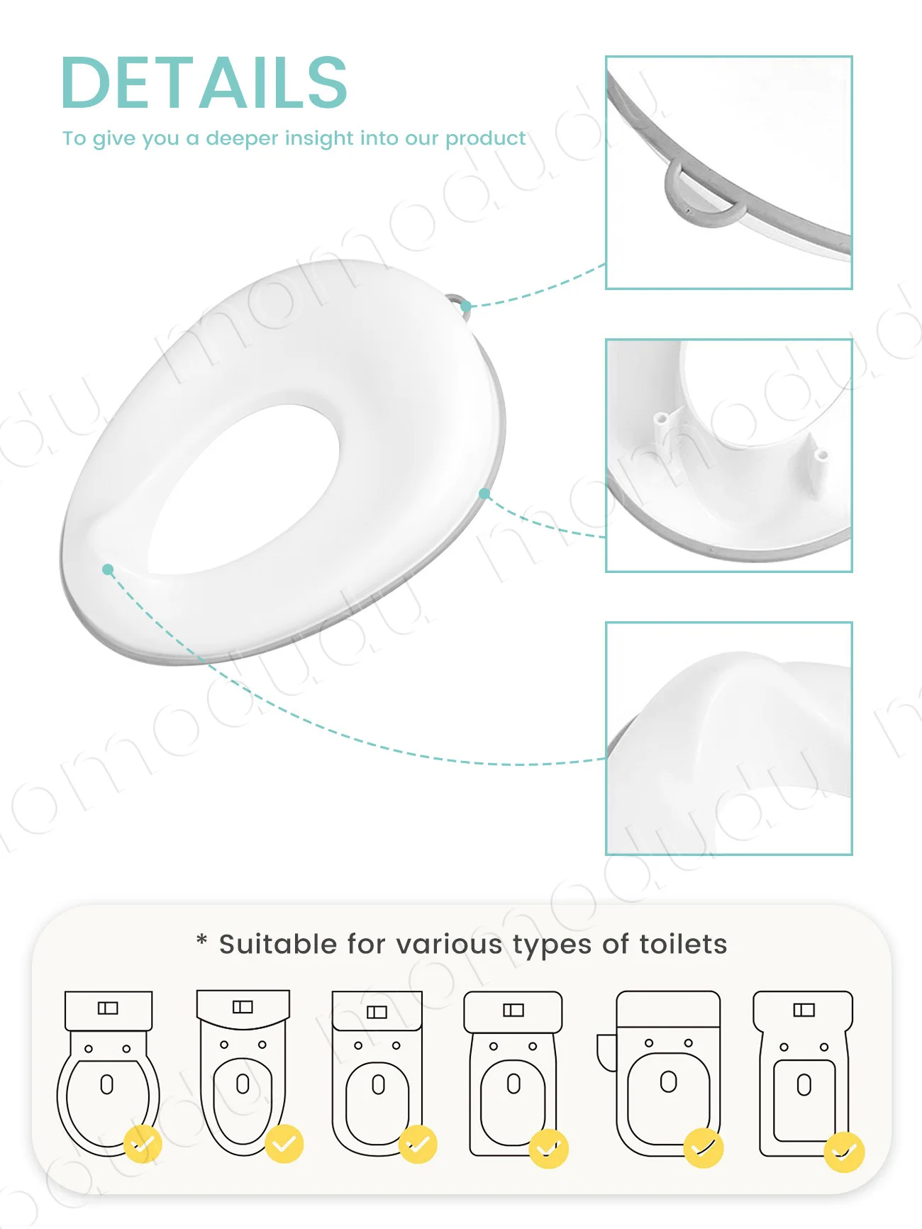 Asiento de inodoro portátil infantil con protector anti-salpicaduras - imagen 2