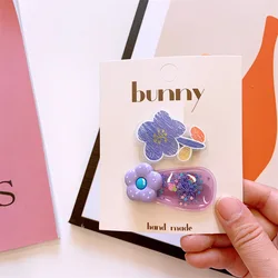 Pinza para el pelo BB brillante floral cebollito veraniega