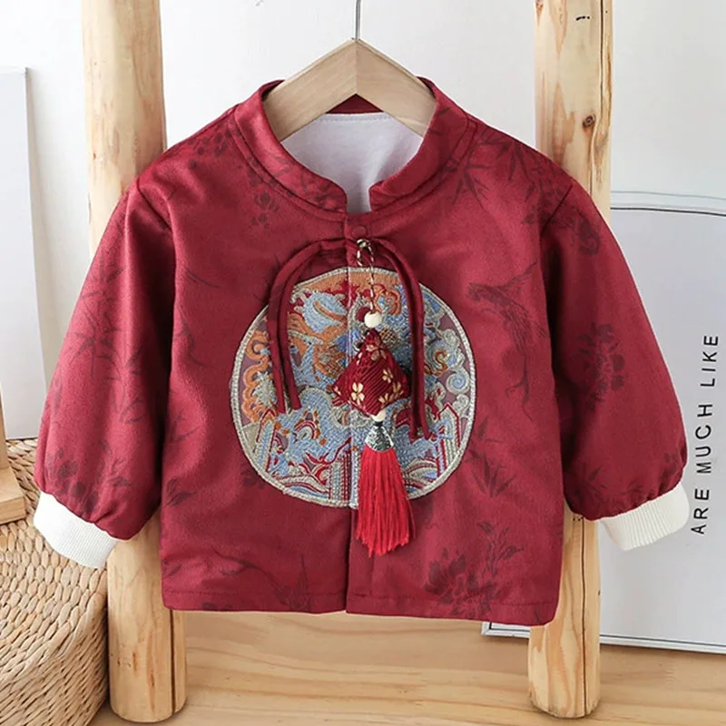 Conjunto de bebé primavera bordado para Año Nuevo Chino - imagen 2
