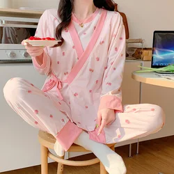 Pijama maternidad algodón para amamantar – Conjunto camisón lactation