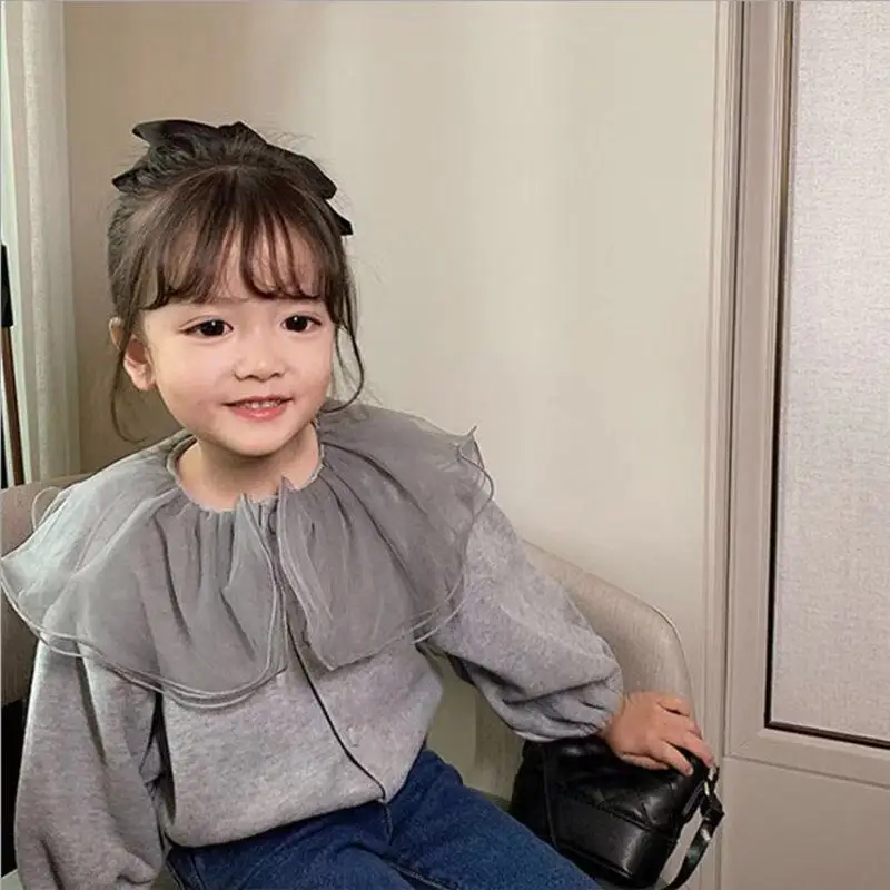 Chaqueta cárdigan niña con solapa de encaje – Otoño Invierno - imagen 3