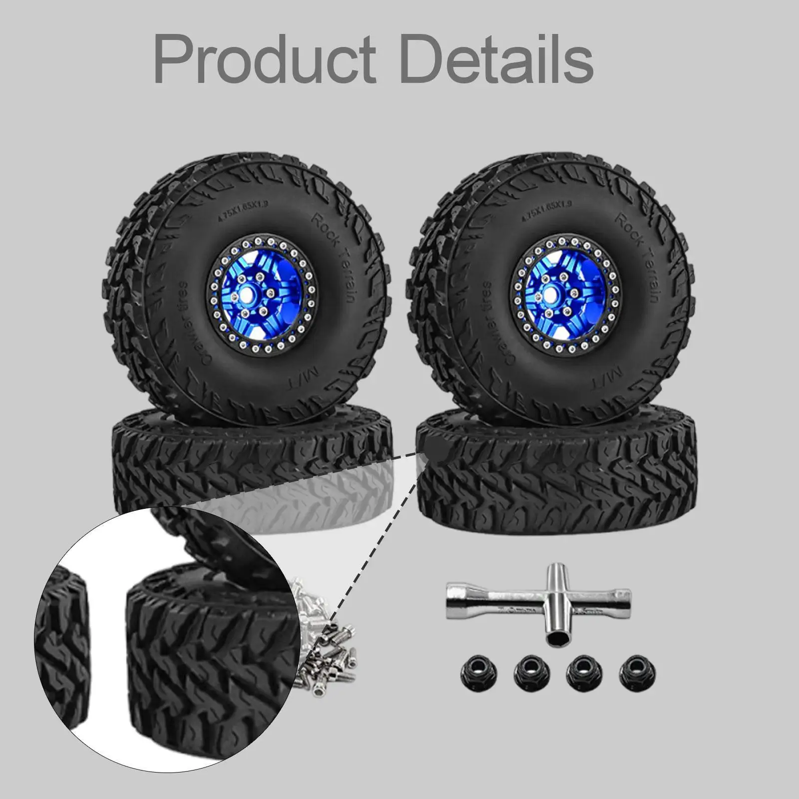 Ruedas y neumáticos RC crawler resistentes para coche de teledirigido - imagen 5