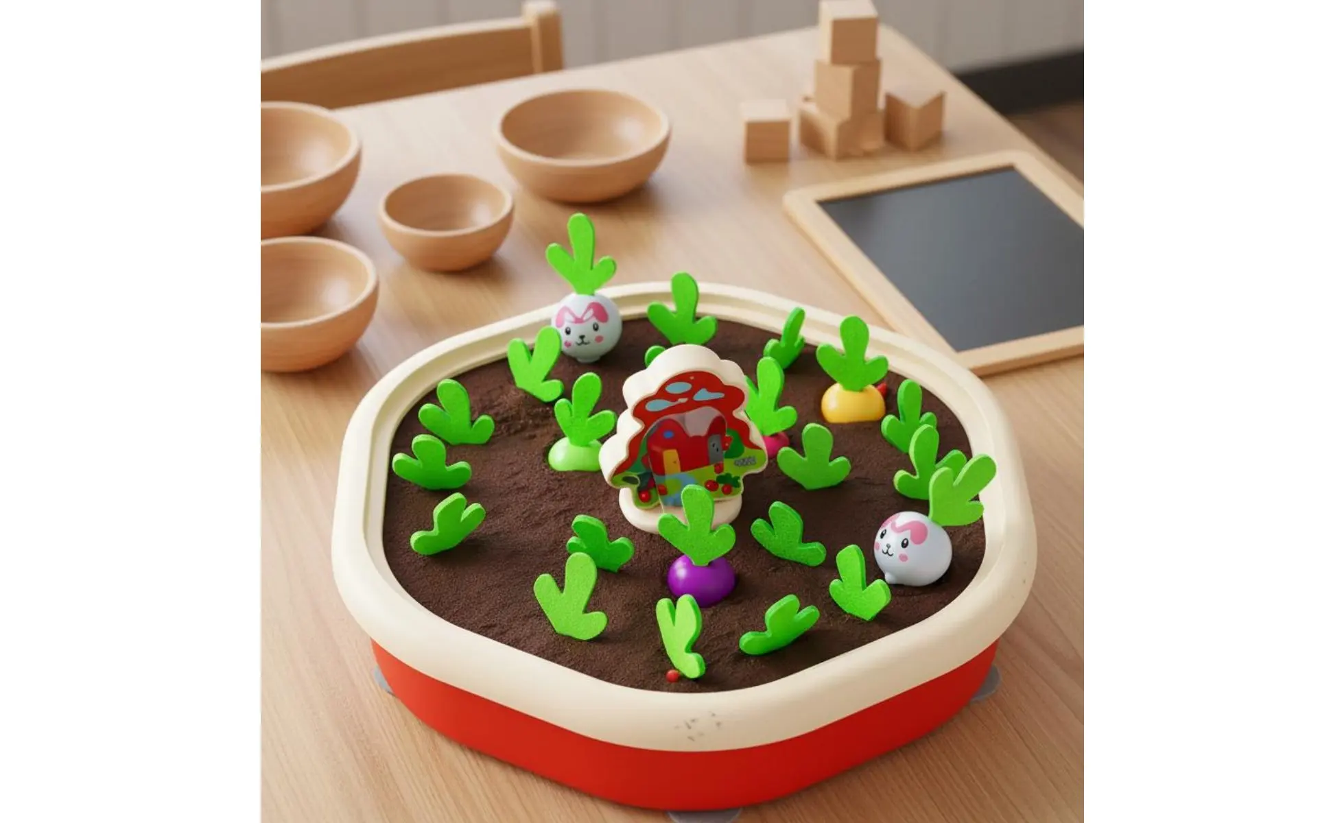 Juego educativo de cosecha con colores y formas
