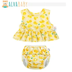 ALVABABY Bañador sin mangas para niña - Conjunto de baño de moda