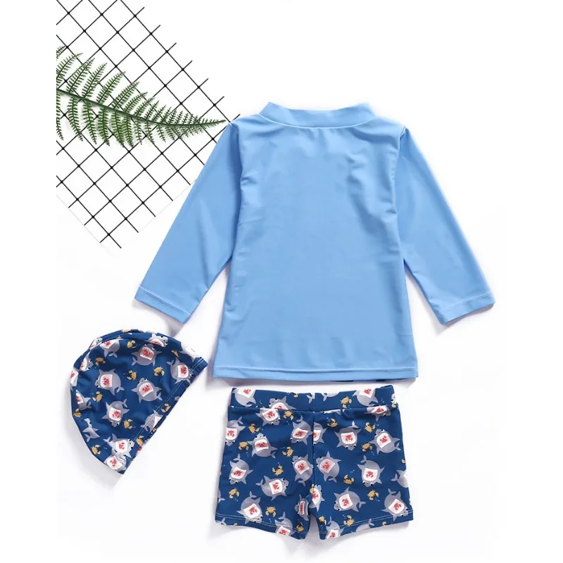 Traje de baño niño manga larga estampado cangrejo y tiburón - imagen 3