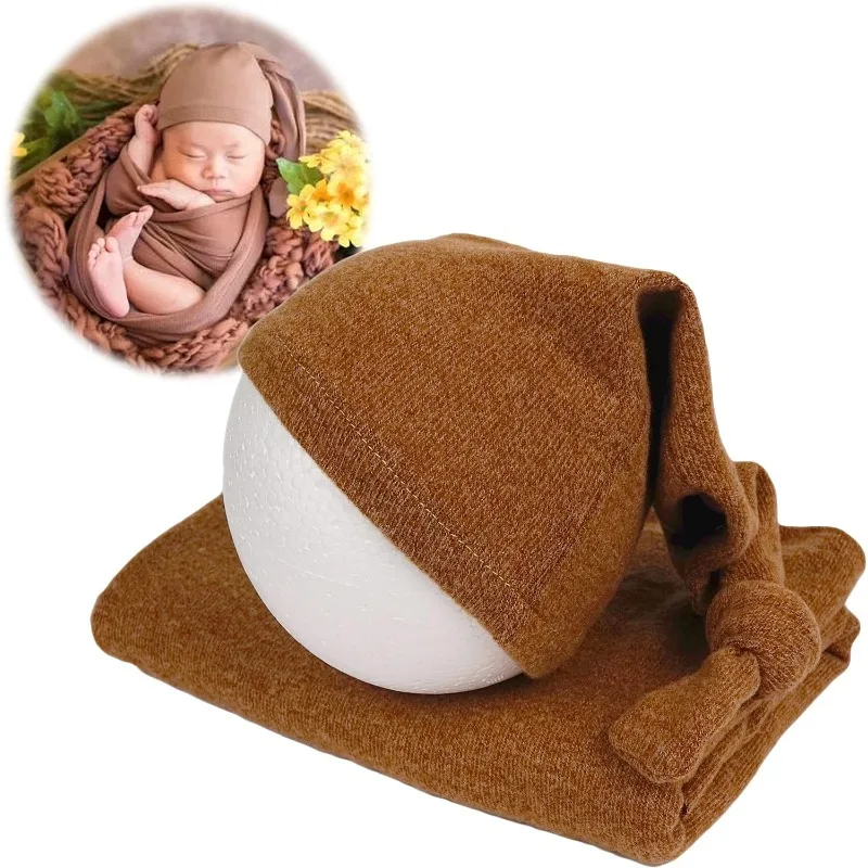 Conjunto de gorro y manta de algodón para recién nacidos