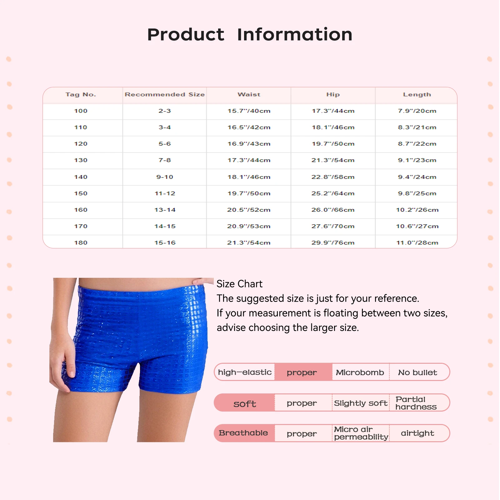 Pantalón corto metálico brillante para niña