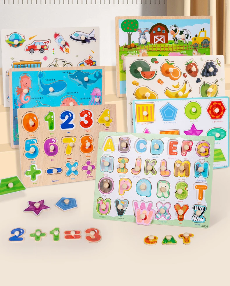 Rompecabezas Montessori con letras de colores