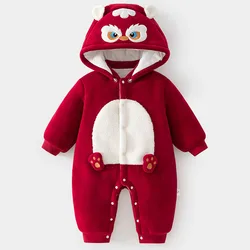 Pelele de invierno con capucha y gorro, bebé niña, Año Nuevo Chino