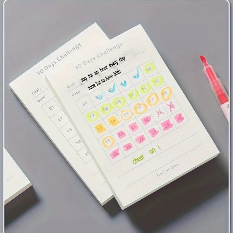 Planificador de hábitos minimalista autoadhesivo con calendario