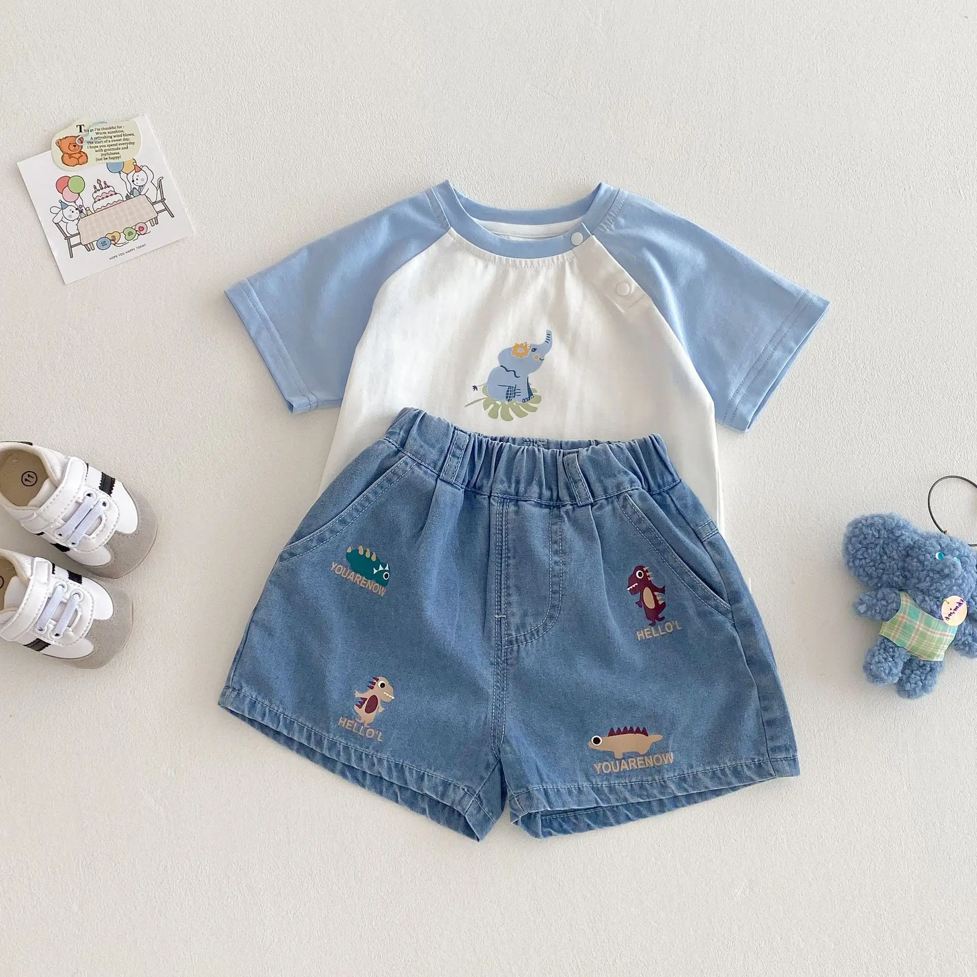 MILANCEL Shorts Vacleros Niño Dinosaurios Bordados - imagen 2