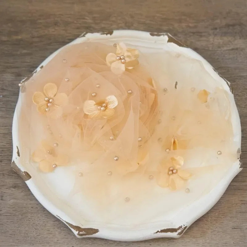 Envoltura para fotos de recién nacido de gasa con diadema - imagen 2