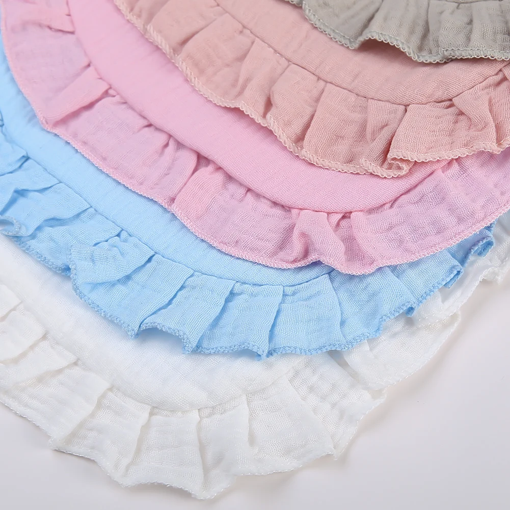Babero para bebé de muselina algodón con broche ajustable y volantes - imagen 4