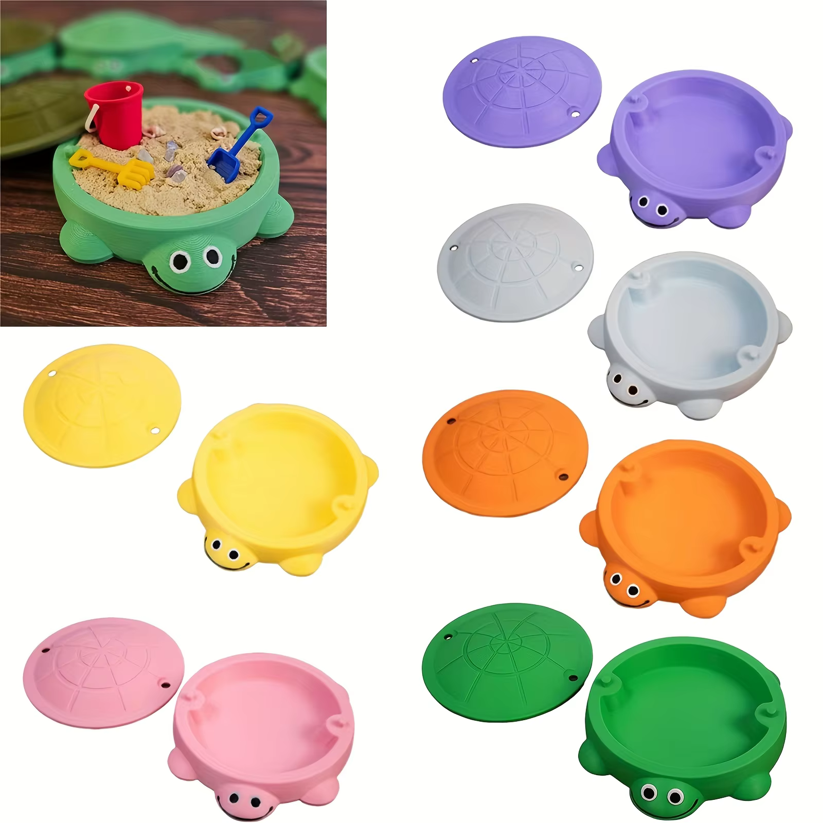 Mini caja de arena portátil para niños con herramientas y tapa - imagen 2