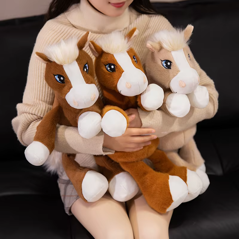Peluche de caballo ojos grandes para niños, suave y clásico - imagen 5
