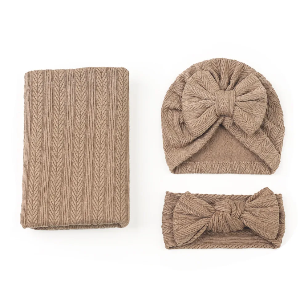 Manta envolvente con gorro y diadema de diseño trigo para bebés - imagen 4